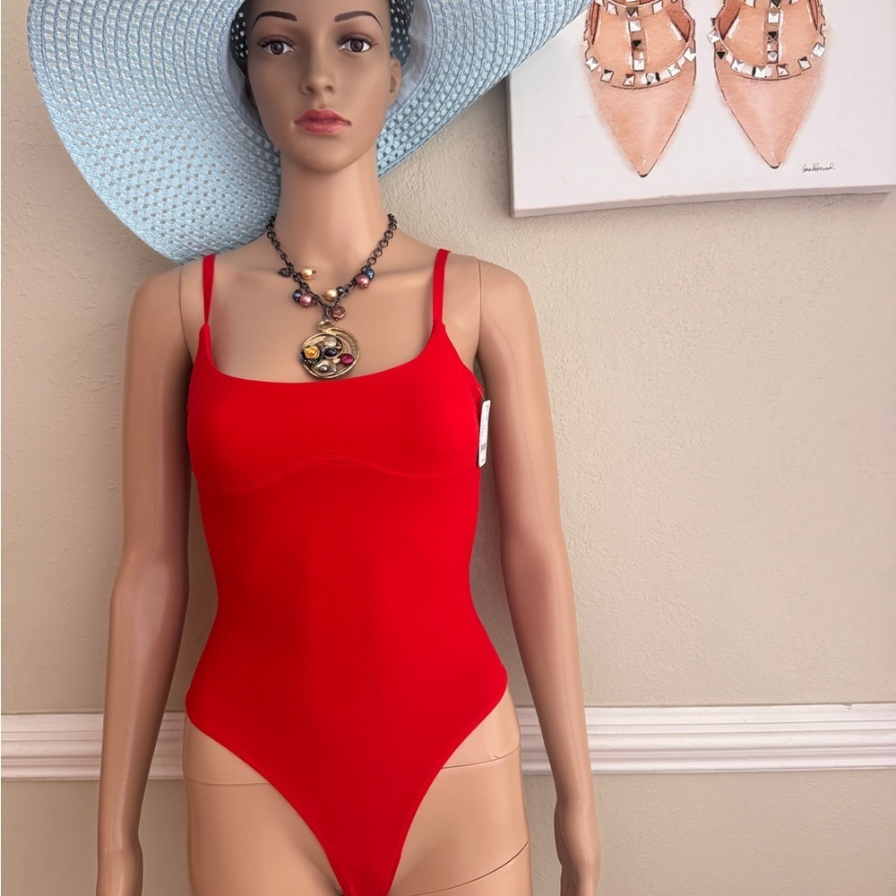 Free people large NWT Red Strappy Bodysuit